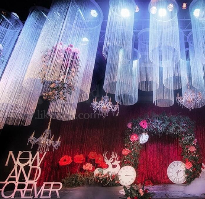 Door String Curtain 1mX2m Shiny Tassel Flash Line Window Curtain Valance Divider Decorative Wedding