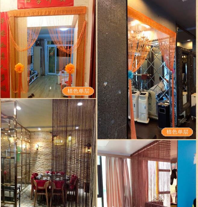 Door String Curtain 1mX2m Shiny Tassel Flash Line Window Curtain Valance Divider Decorative Wedding