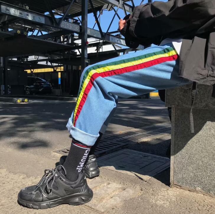 Men Stylish Ripped Jean Pants Biker Skinny Slim Straight Frayed Denim Trousers New Fashion Clothes