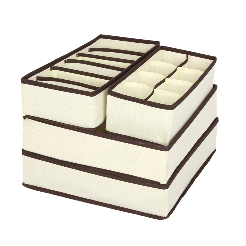 4PCS Storage Boxes Underwear Divider Drawer Lidded Closet Organizer Ropa Interior Organizador Ties