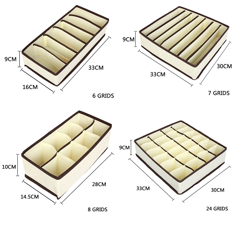 4PCS Storage Boxes Underwear Divider Drawer Lidded Closet Organizer Ropa Interior Organizador Ties