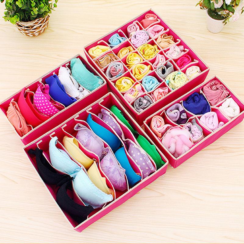Socks Storage Organizer Box Non-woven Fabrics Foldable Large Capacity Bedroom Box Closet Wardrobe