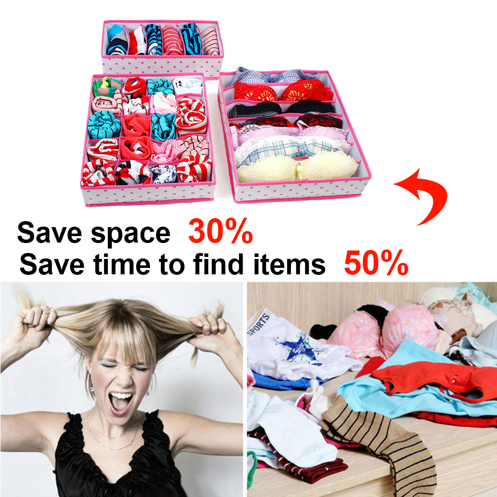 Socks Storage Organizer Box Non-woven Fabrics Foldable Large Capacity Bedroom Box Closet Wardrobe