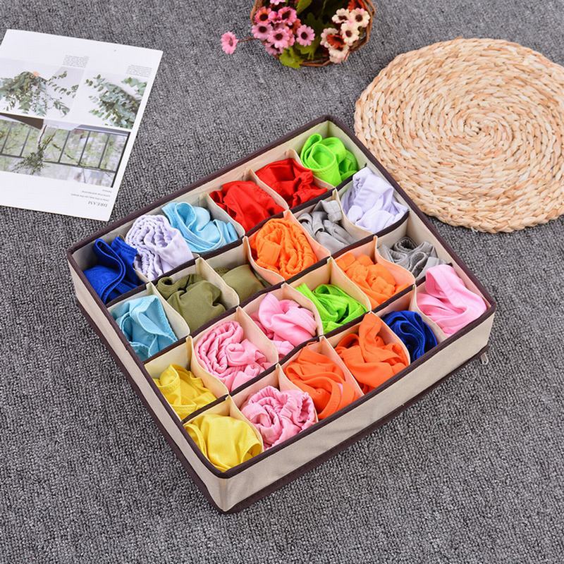 Socks Storage Organizer Box Non-woven Fabrics Foldable Large Capacity Bedroom Box Closet Wardrobe
