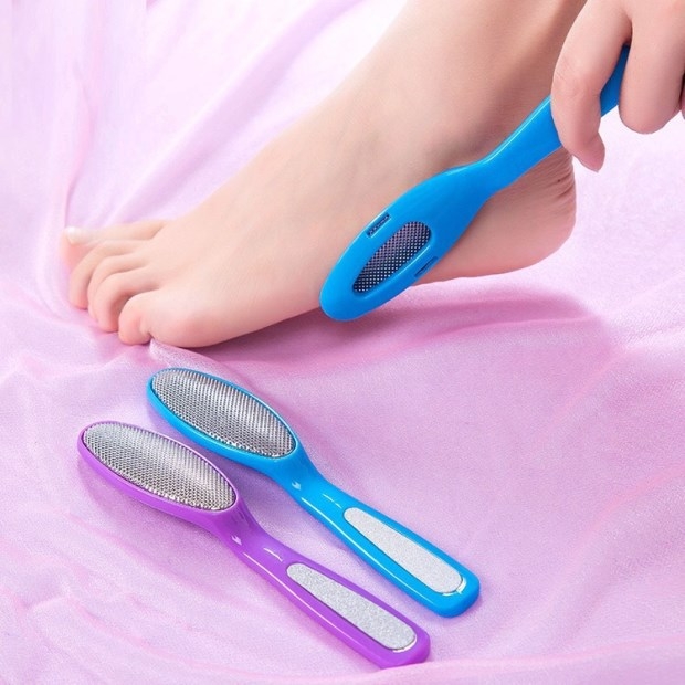 Double Head Stainless Steel Feet Frustrated Pedicure Footstone Exfoliating To Calluses Random