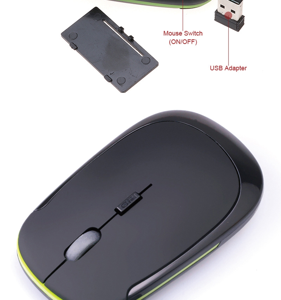 TECNO 3500Slim Wireless Mouse Optical Wheel Mice Computer Mouse With USB Receiver