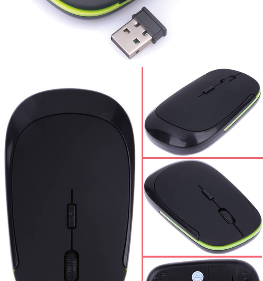TECNO 3500Slim Wireless Mouse Optical Wheel Mice Computer Mouse With USB Receiver