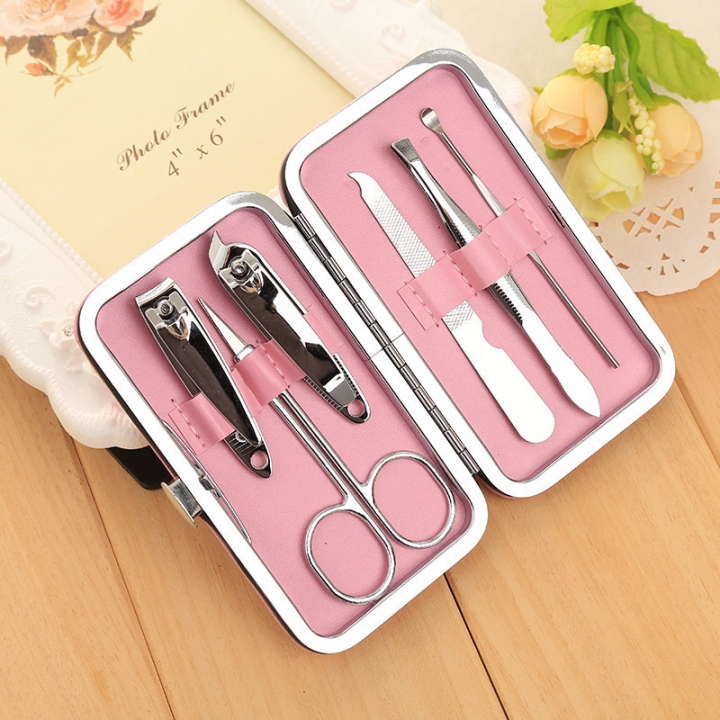Nail clipper suit lovely cartoon silicone 6 piece stainless steel nail clipper nail gift