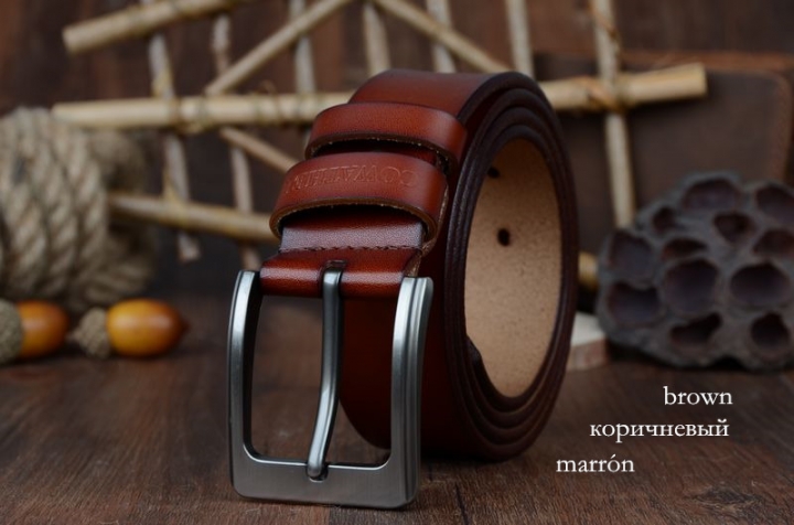 cowhide genuine leather belts for men brand Strap male pin buckle vintage jeans belt