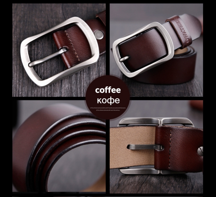 cowhide genuine leather belts for men brand Strap male pin buckle vintage jeans belt