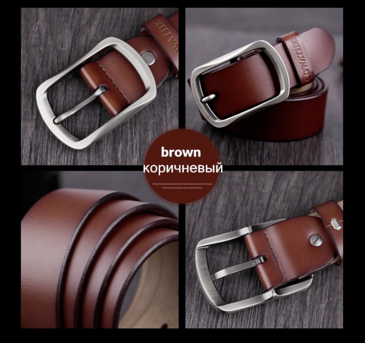 cowhide genuine leather belts for men brand Strap male pin buckle vintage jeans belt