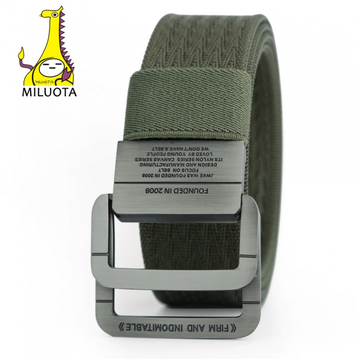 Military Equipment Tactical Belt Man Double Ring Buckle Thicken Canvas Belts for Men Waistband