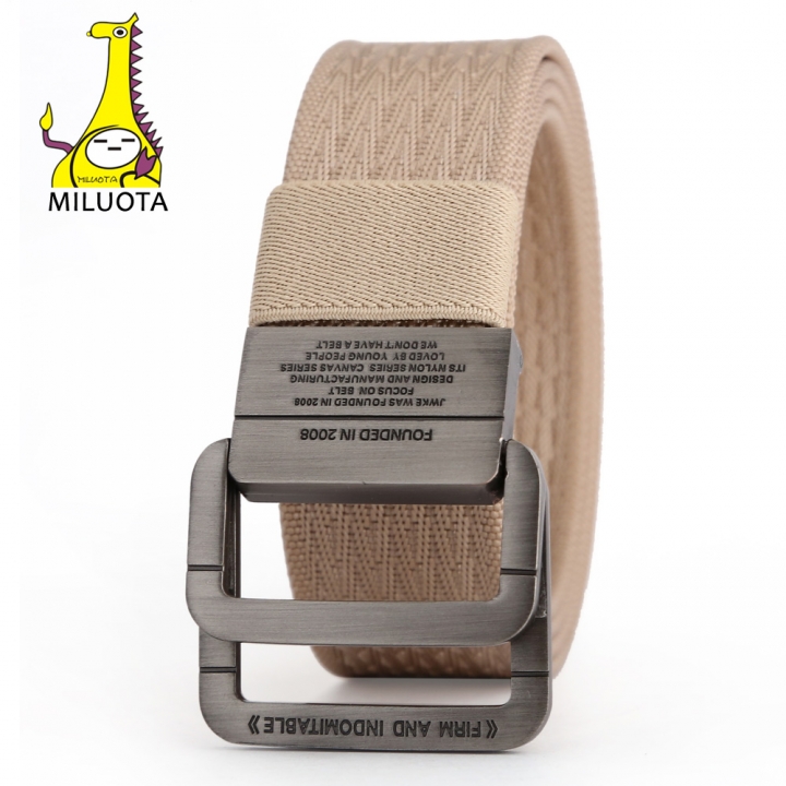 Military Equipment Tactical Belt Man Double Ring Buckle Thicken Canvas Belts for Men Waistband