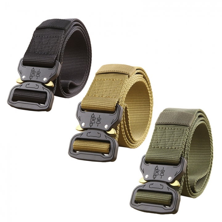Military Equipment Army Tactical Belt Men Thicken Metal Buckle Sturdy Nylon Belt Combat Belts