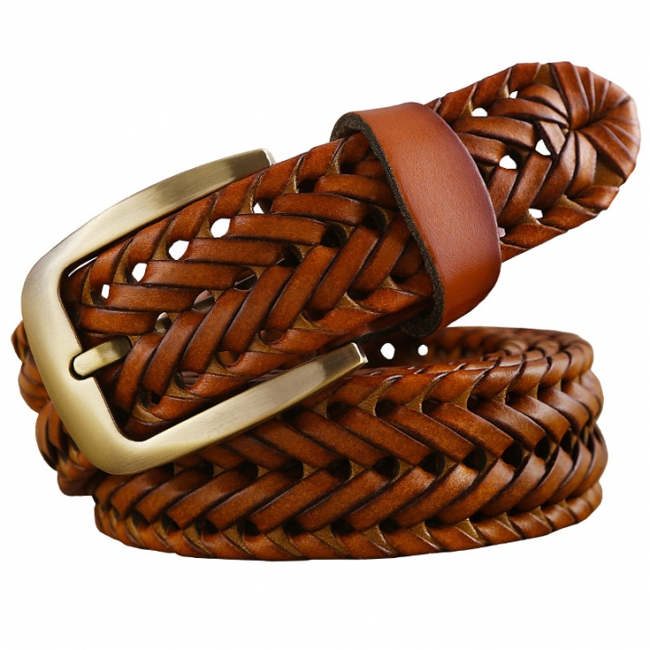 New Braided Belt Man Fashion Mens belts luxury genuine leather Good Cowskin straps men for Jeans