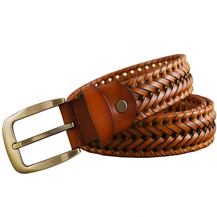 New Braided Belt Man Fashion Mens belts luxury genuine leather Good Cowskin straps men for Jeans