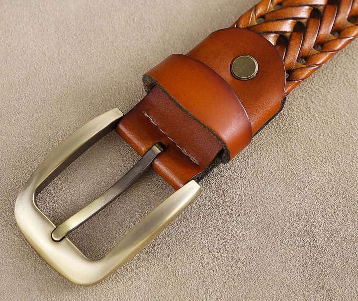 New Braided Belt Man Fashion Mens belts luxury genuine leather Good Cowskin straps men for Jeans
