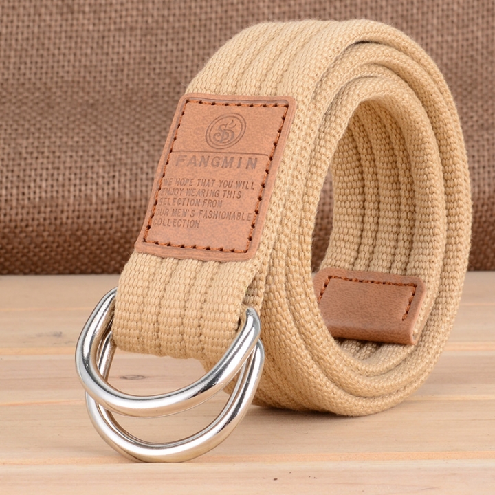 Men and women general canvas belt, leisure business jeans, double buckle belt, outdoor weaving