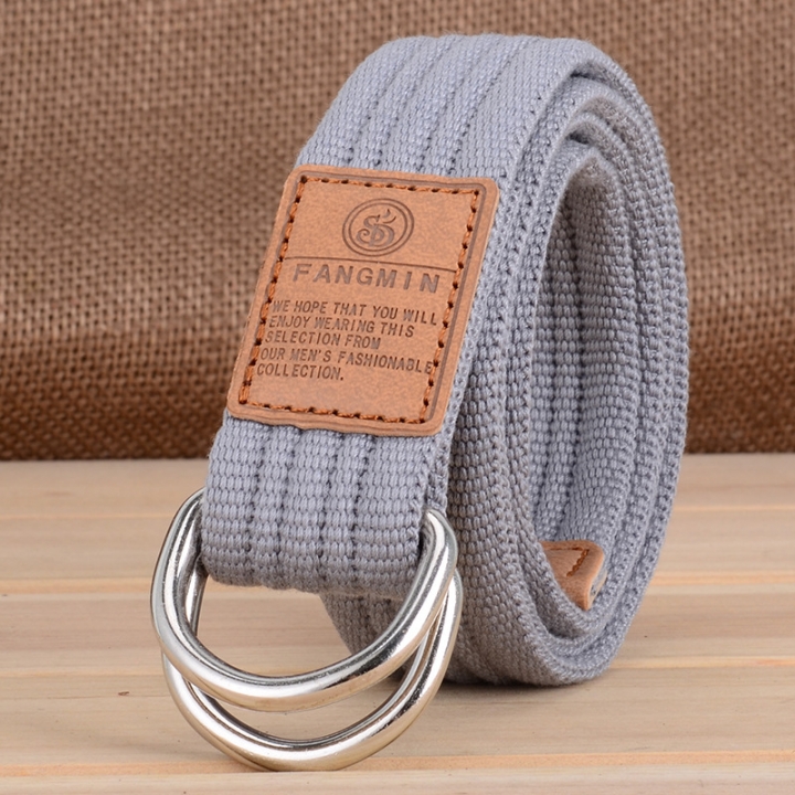 Men and women general canvas belt, leisure business jeans, double buckle belt, outdoor weaving