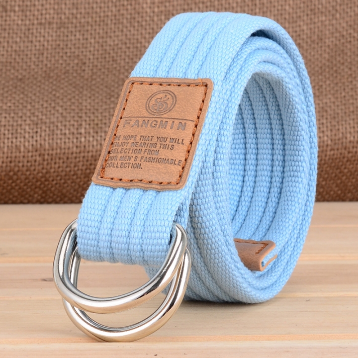 Men and women general canvas belt, leisure business jeans, double buckle belt, outdoor weaving