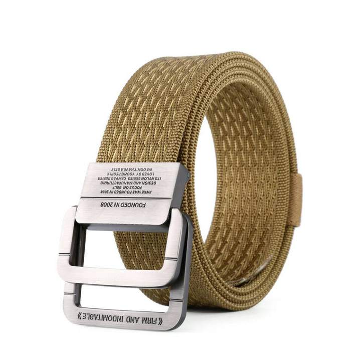 Military Equipment Tactical Belt Man Double Ring Buckle Thicken Canvas Belts for Men Waistband