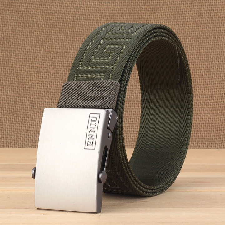 ENNIU nylon belt, men&apos;s canvas belt, young student, Korean version, automatic buckle canvas belt