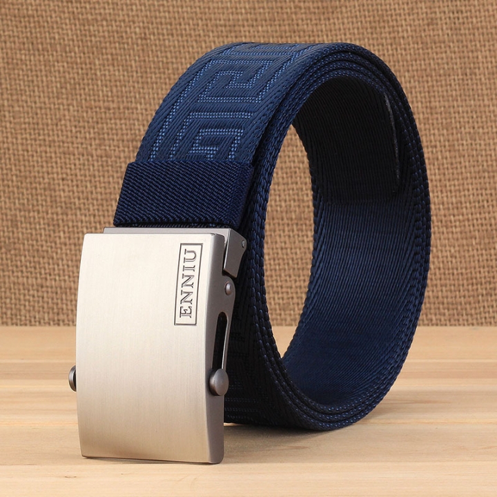 ENNIU nylon belt, men&apos;s canvas belt, young student, Korean version, automatic buckle canvas belt