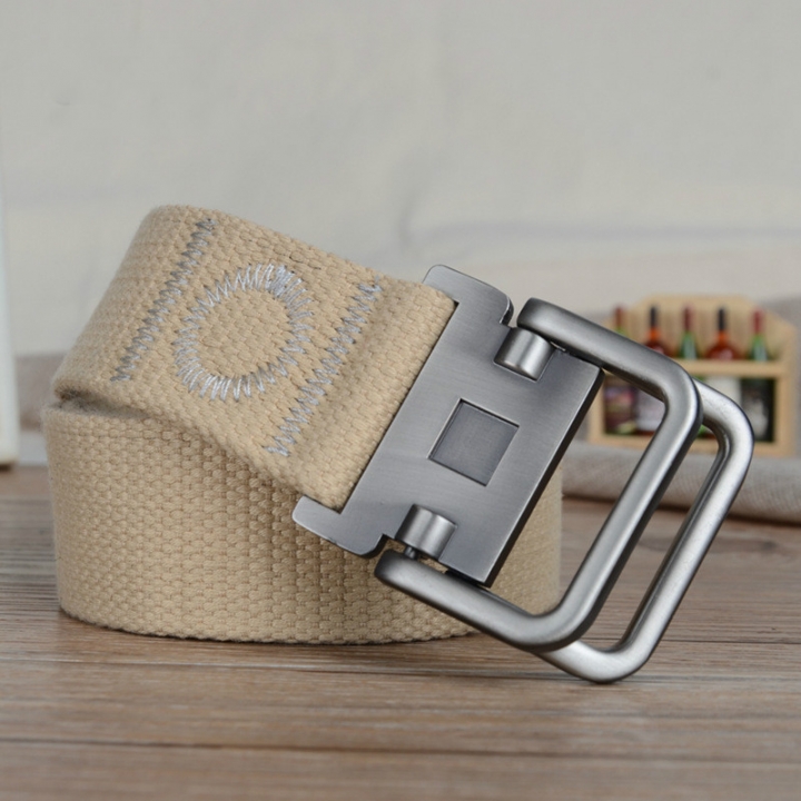 Men&apos;s canvas casual belt double ring buckles men&apos;s canvas belt thickened canvas belt, canvas belt.