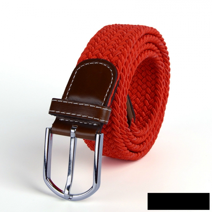 Men&apos;s canvas knitted waistband no holes elastic braided elastic belt pin leisurefashion wide women