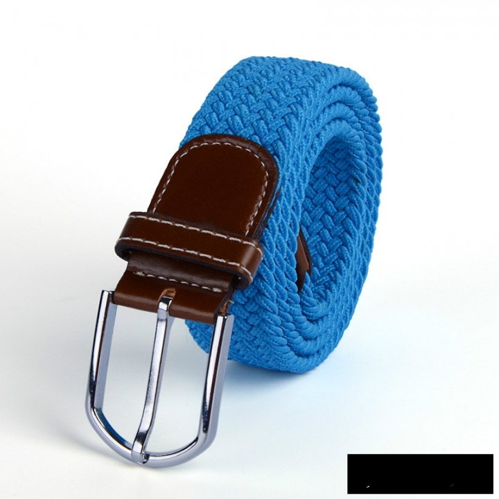 Men&apos;s canvas knitted waistband no holes elastic braided elastic belt pin leisurefashion wide women