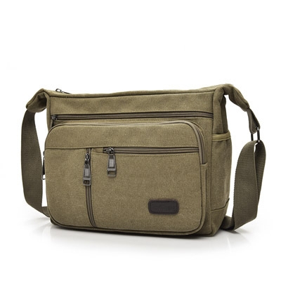 Men&apos;s canvas single shoulder bag multi compartment leisure man bag large capacity men&apos;s Satchel Bag