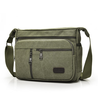 Men&apos;s canvas single shoulder bag multi compartment leisure man bag large capacity men&apos;s Satchel Bag