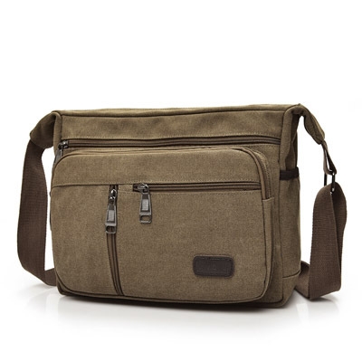 Men&apos;s canvas single shoulder bag multi compartment leisure man bag large capacity men&apos;s Satchel Bag