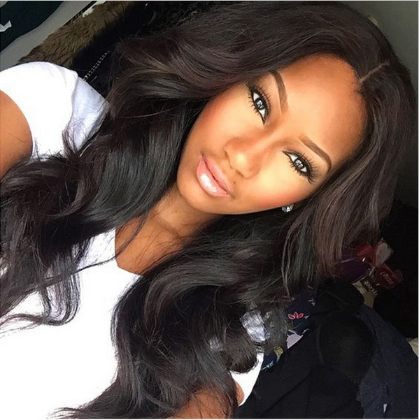 Wig, high temperature wire, big wave, black, medium length, long hair, lady&apos;s head.