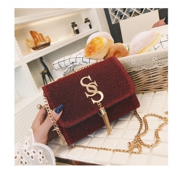 Small bag of women,super fire fashion tassel chic chain girl little satchel Joker shoulder bag