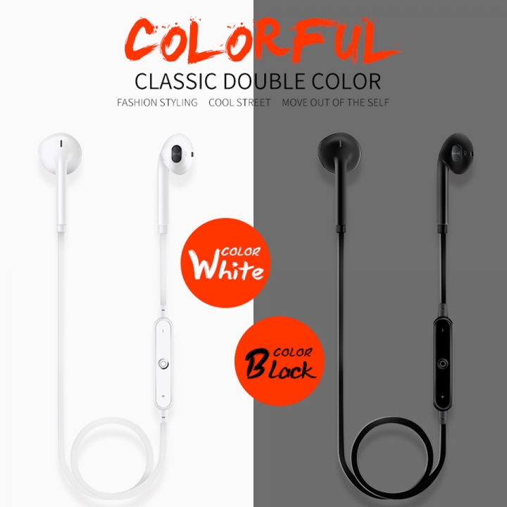 S6 Wireless Bluetooth Earphone HandsFree Headset HIFI Sports Stereo Earpieces Earbuds Headphone