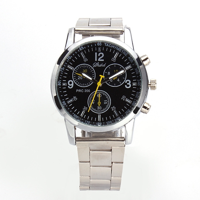 Three eye six pin steel belt watch fashion trend watch gift table