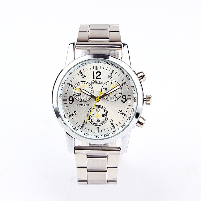 Three eye six pin steel belt watch fashion trend watch gift table