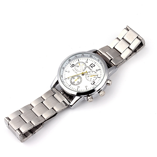 Three eye six pin steel belt watch fashion trend watch gift table