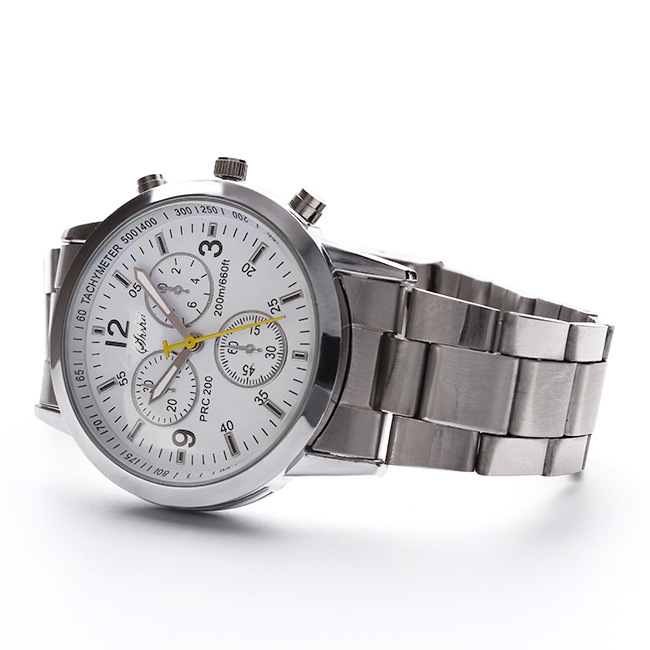 Three eye six pin steel belt watch fashion trend watch gift table