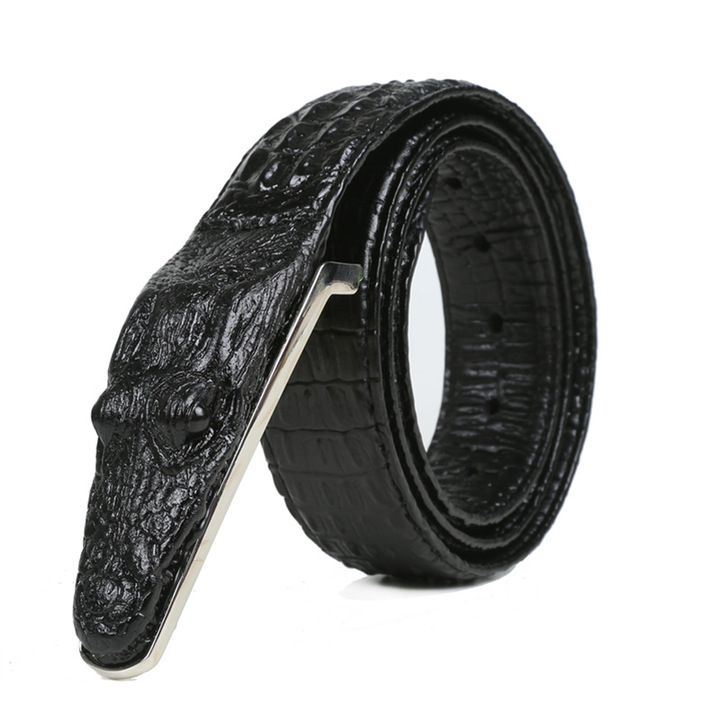 Crocodile pattern belt, men&apos;s leisure leather belt