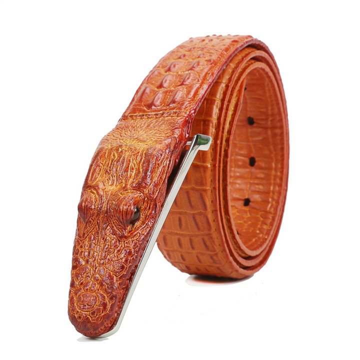 Crocodile pattern belt, men&apos;s leisure leather belt