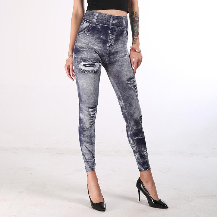 women pants Fashion Super Stretchy Skinny Imitation Jeans Slim Seamless Denim Leggings women trouser