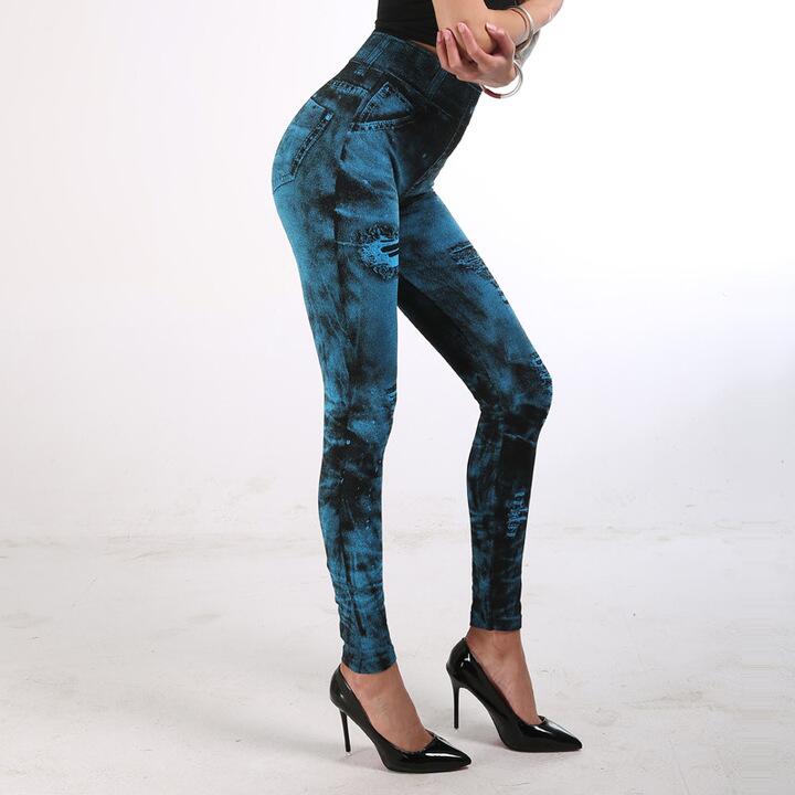 women pants Fashion Super Stretchy Skinny Imitation Jeans Slim Seamless Denim Leggings women trouser