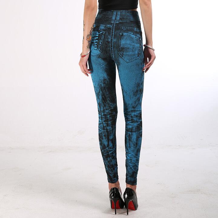 women pants Fashion Super Stretchy Skinny Imitation Jeans Slim Seamless Denim Leggings women trouser