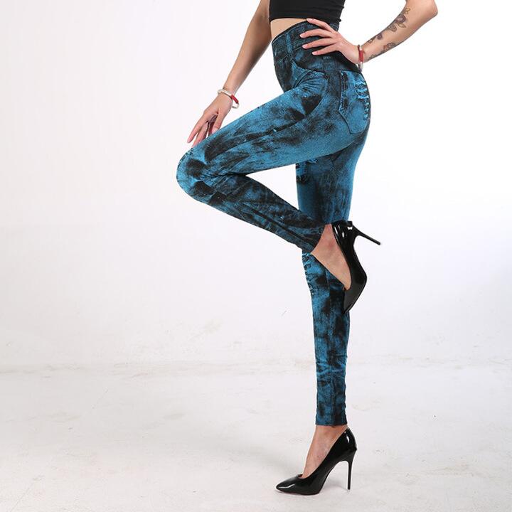 women pants Fashion Super Stretchy Skinny Imitation Jeans Slim Seamless Denim Leggings women trouser
