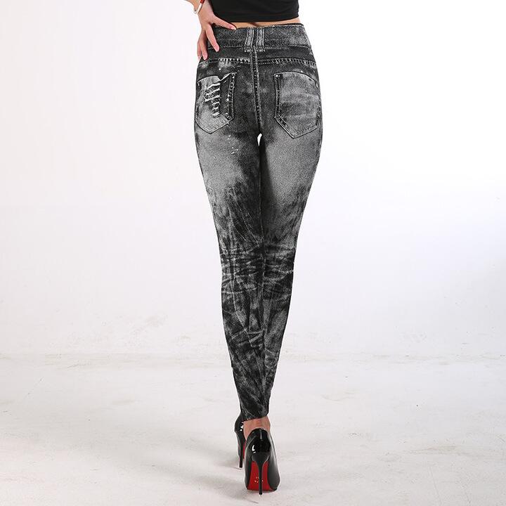 women pants Fashion Super Stretchy Skinny Imitation Jeans Slim Seamless Denim Leggings women trouser
