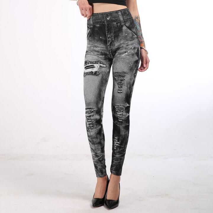 women pants Fashion Super Stretchy Skinny Imitation Jeans Slim Seamless Denim Leggings women trouser