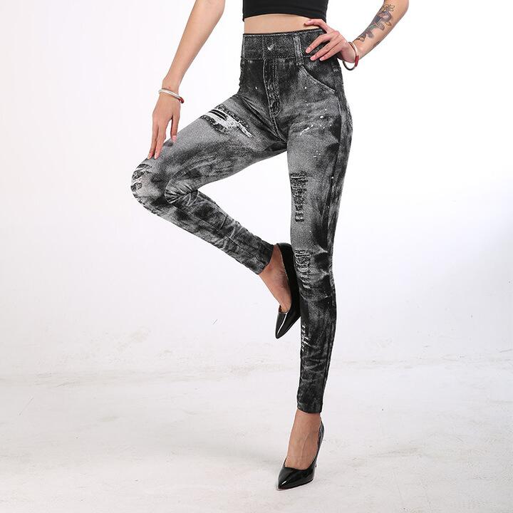 women pants Fashion Super Stretchy Skinny Imitation Jeans Slim Seamless Denim Leggings women trouser