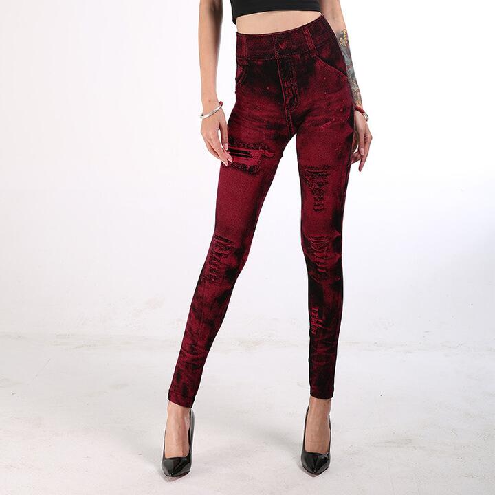 women pants Fashion Super Stretchy Skinny Imitation Jeans Slim Seamless Denim Leggings women trouser